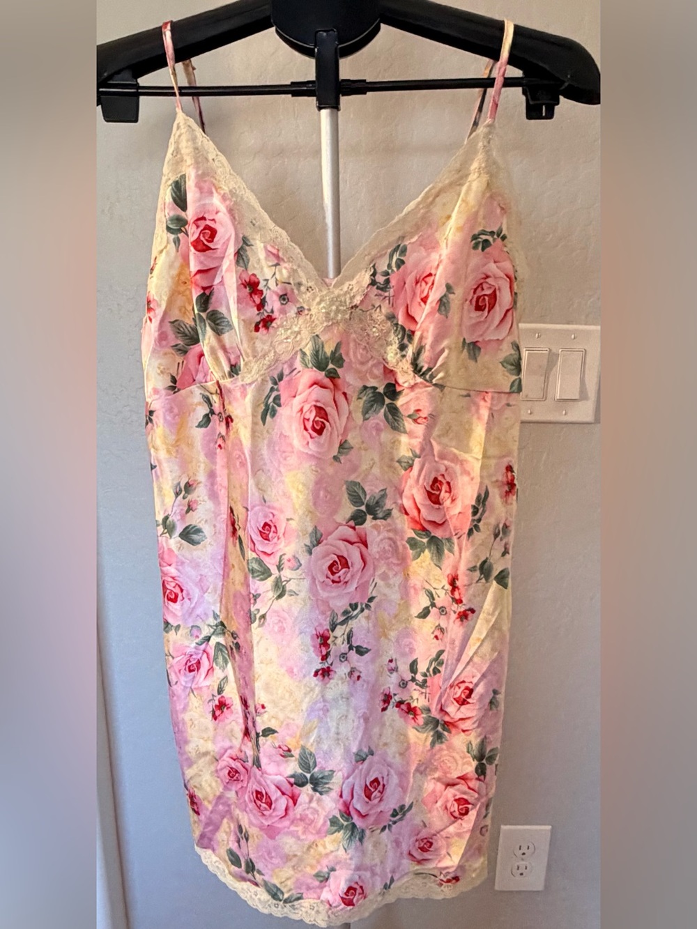 Secret Treasures Pink Floral Lace-Trim Slip